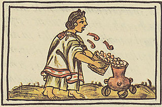 Woman Blowing on Corn, Florentine Codex