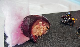 Colegio Postre Queso de Cabra con conserva de Higo