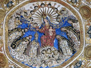 Oaxaca Santo Domingo Ceiling Virgin with Cherubim and Dominicans Oaxaca Santo Domingo Ceiling Virgin with Cherubim and Dominicans
