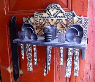 Spoon Rack on Red Door