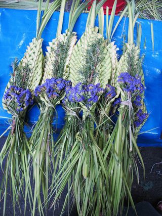 Woven Palms with Statice Woven Palms with Statice