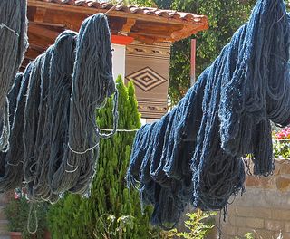 Hanks of Wool Drying Hanks of Wool Drying