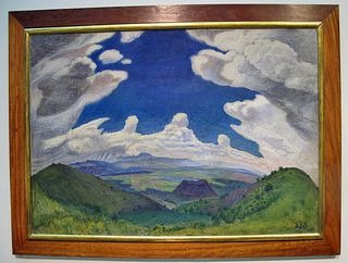 Atl Detalle Nubes sobre el Valle de México 1933 Atl Color sobre Asbestos Museo Nacional de Arte INBA