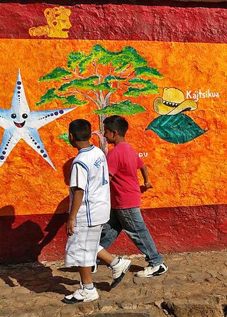 Santa Fe Wall 2 Boys Walking Santa Fe Wall 2 Boys Walking