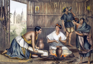 Mexican Kitchen Painting Theubet 1830s 1a