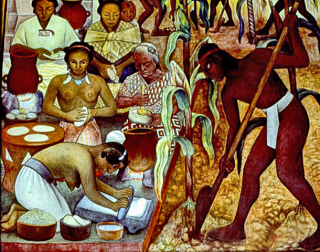 Mexican Kitchen Pre-Spanish Diego Rivera El Mai?z 1924